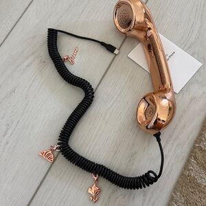 Native union  Rose Gold retro Goddess Phone handset for cell phone w charms $40